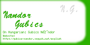 nandor gubics business card